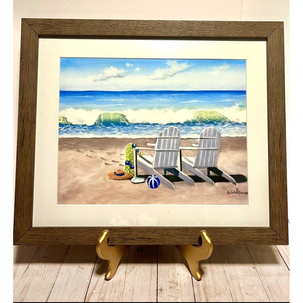 Julie Peterson - Beautiful Day on the Beach Matted and Framed Print #1